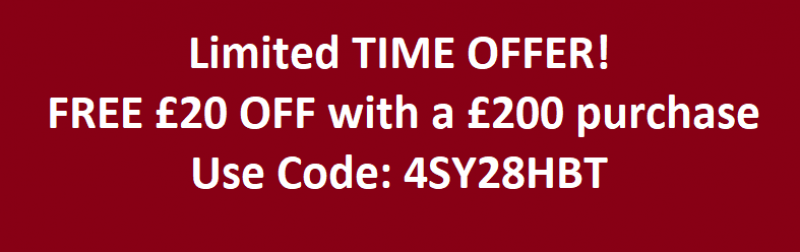 Limited time FREE £20 offer with a £200 purchase